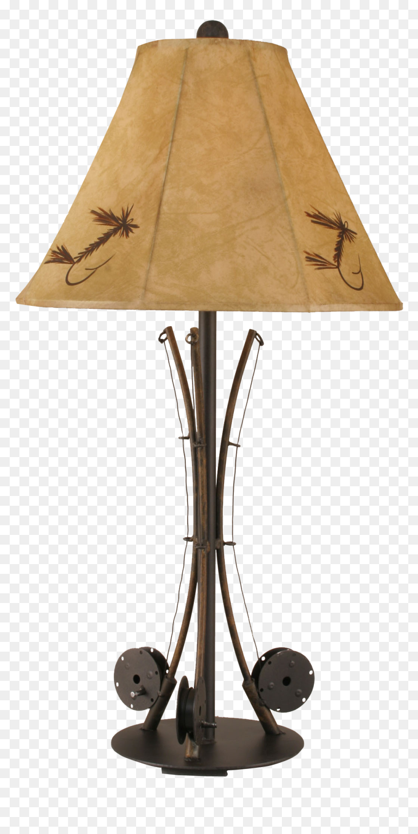 Rustic 3 Fishing Pole Table Lamp - Lampshade, HD Png Download - fishing pole png