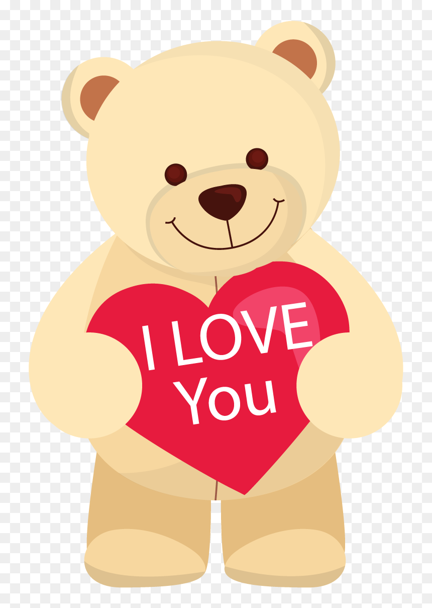 Transparent Teddy Bear Clipart - Love Teddy Bear Cartoon, HD Png Download - i love you png