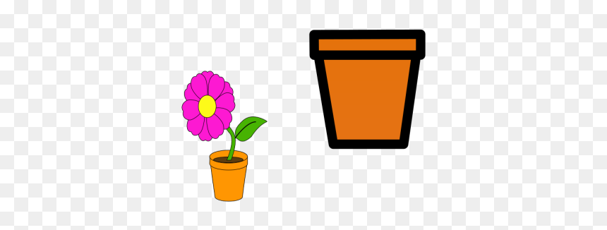 Flower In A Pot, HD Png Download - flower pot png