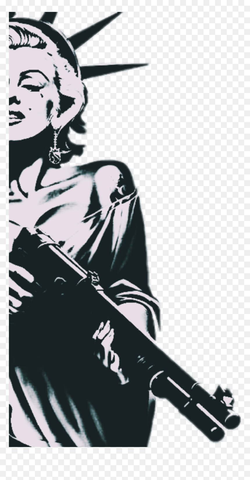 Marilyn Monroe Statue Of Liberty Shotgun Clipart , - Easy Marilyn Monroe Stencil, HD Png Download - marilyn monroe png
