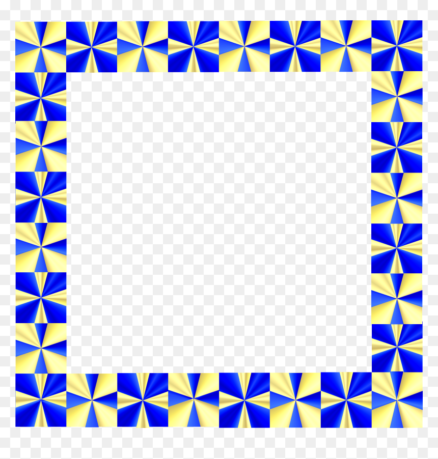 Frame Border Gold Blue Shiny - Print Page Border Design, HD Png Download - golden frame design png