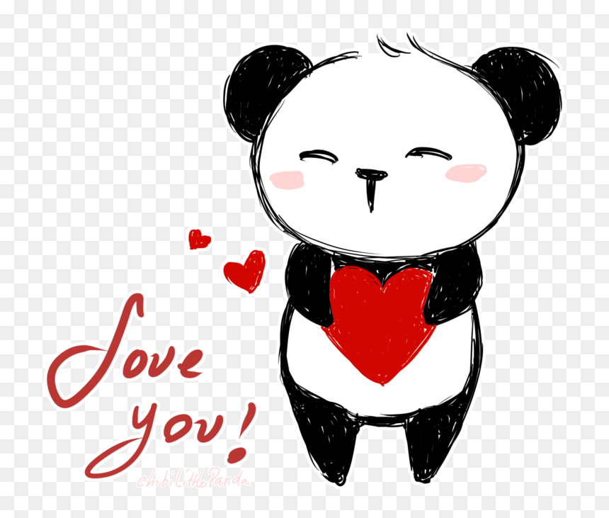 Panda Clipart I Love You - Panda I Love You, HD Png Download - i love you png
