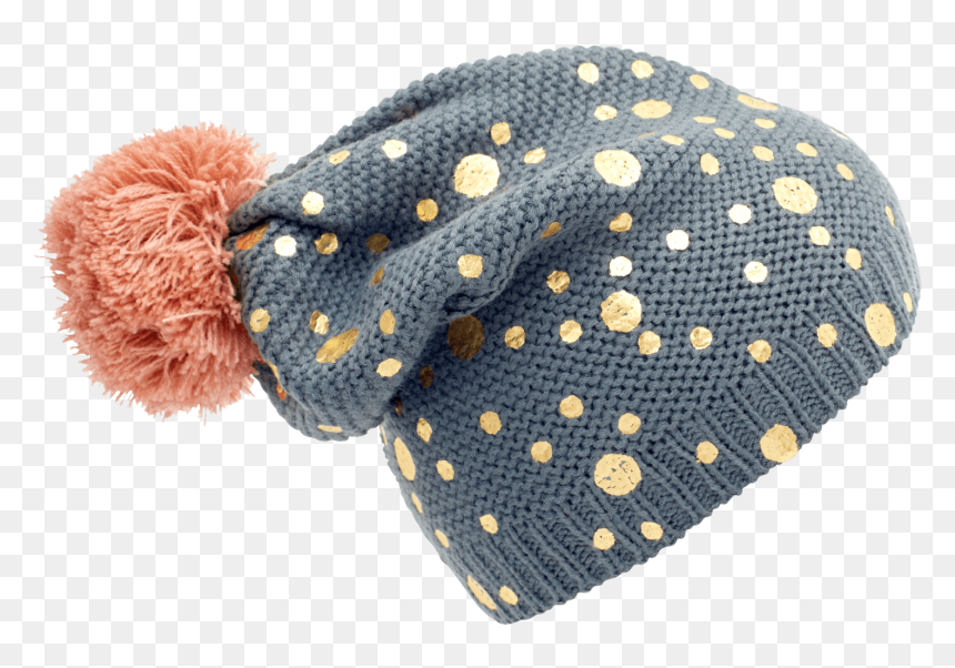 Knit Cap, HD Png Download - gold dots png
