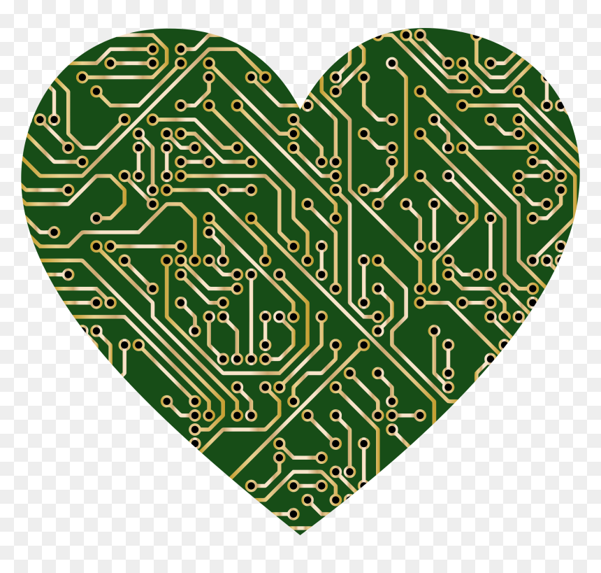 Printed Circuit Board Heart - Circuit Board Heart Png, Transparent Png - leopard print png