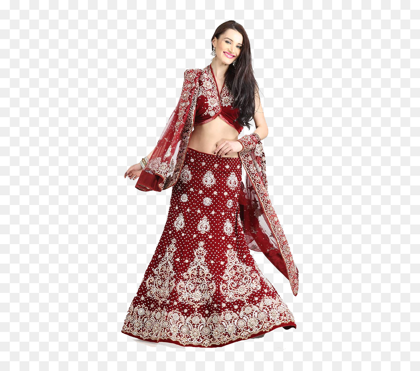 Red Bridal Lehenga Png Free Images - Bridal Full Image Png, Transparent Png - lehenga png