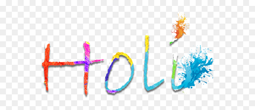 Transparent Holi Festival Hinduism Blue Logo For Holi - No Background Holi Effect, HD Png Download - holi text png