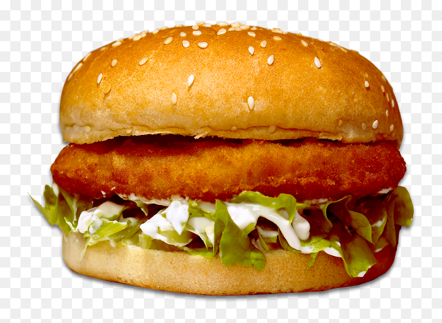 Salmon Burger Png - Hambúrguer De Frango Png, Transparent Png - veg burger png