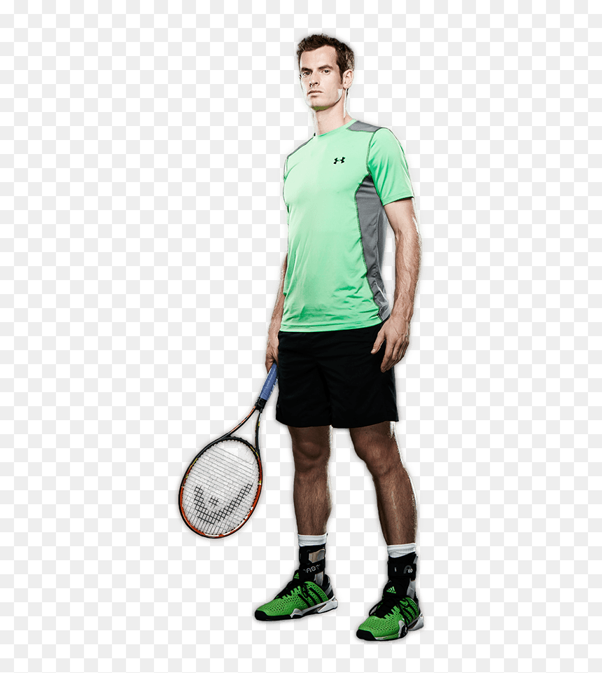 Andy Murray Standing Clip Arts - Man Holding Tennis Racket, HD Png Download - andy biersack png