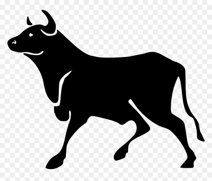 Bull Animal Buffalo - Bull Clip Art, HD Png Download - camera silhouette png