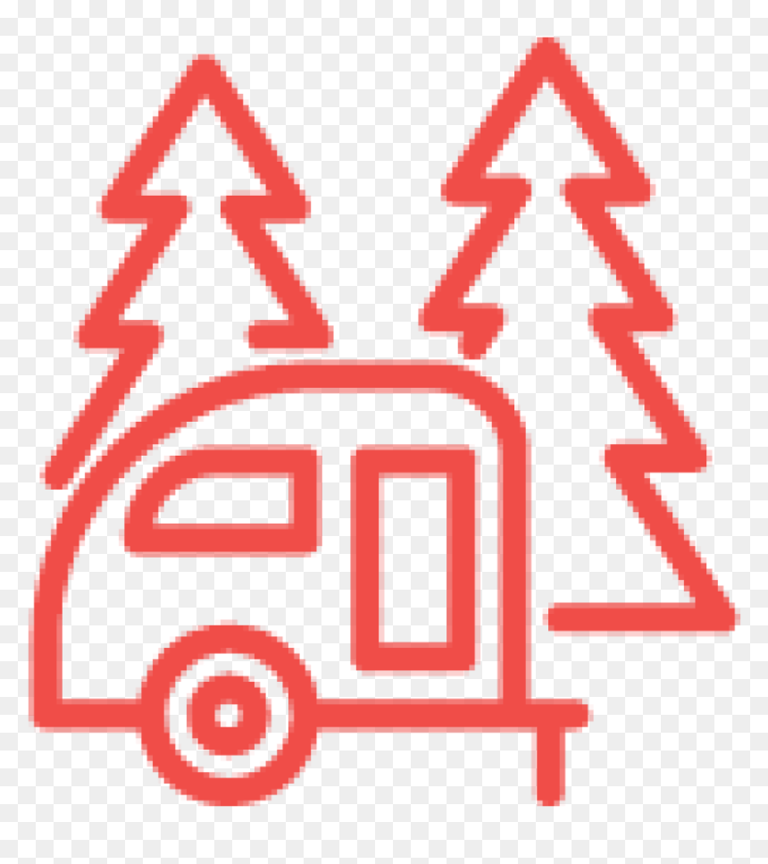 Red Camper And Tree Icon - Abdulkerim Bengi Anadolu Lisesi, HD Png Download - tree icon png