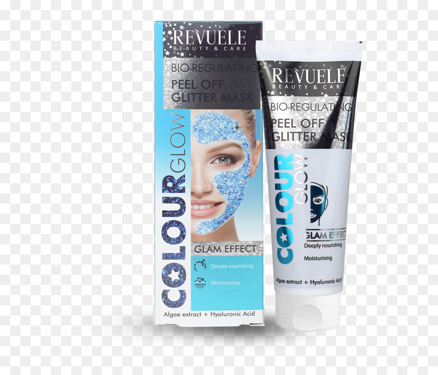 Revuele Peel Off Glitter Mask - Revuele Beauty And Care Mask, HD Png Download - glitter effect png