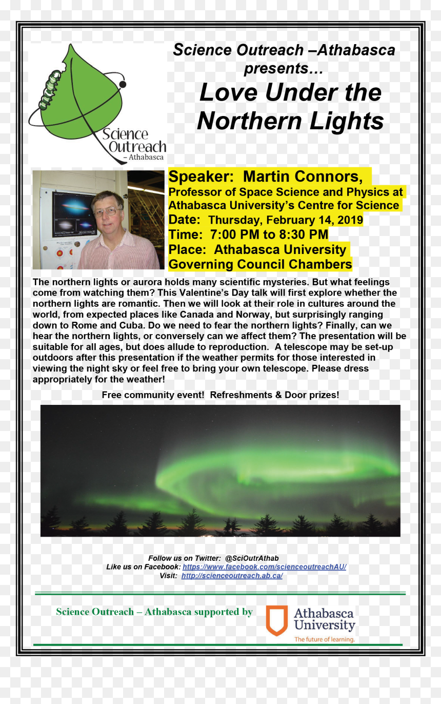 Love Under The Northern Lights Science Outreach Athabasca - Suaram, HD Png Download - northern lights png