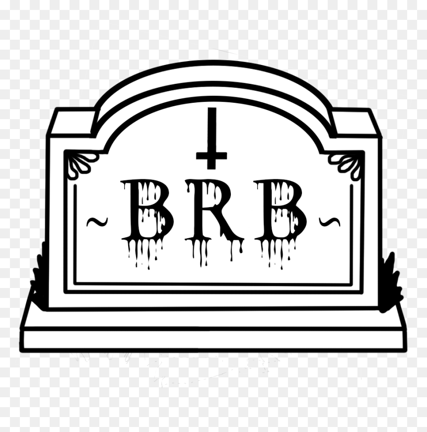 Death Rip Grave Brb Iwanttodie Angelcore Blackandwhite - Portable Network Graphics, HD Png Download - brb png