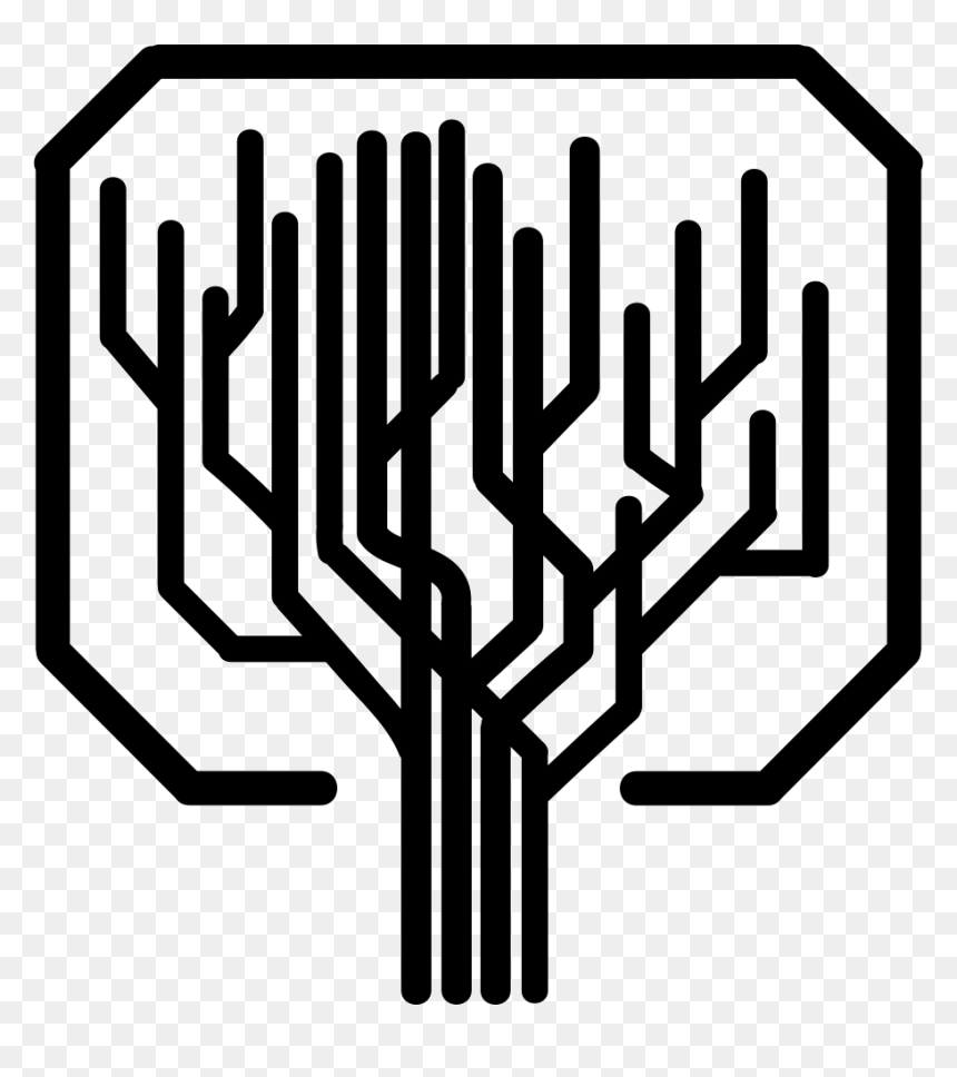 Tree Shape Of Straight Lines Like A Computer Printed, HD Png Download - tree icon png