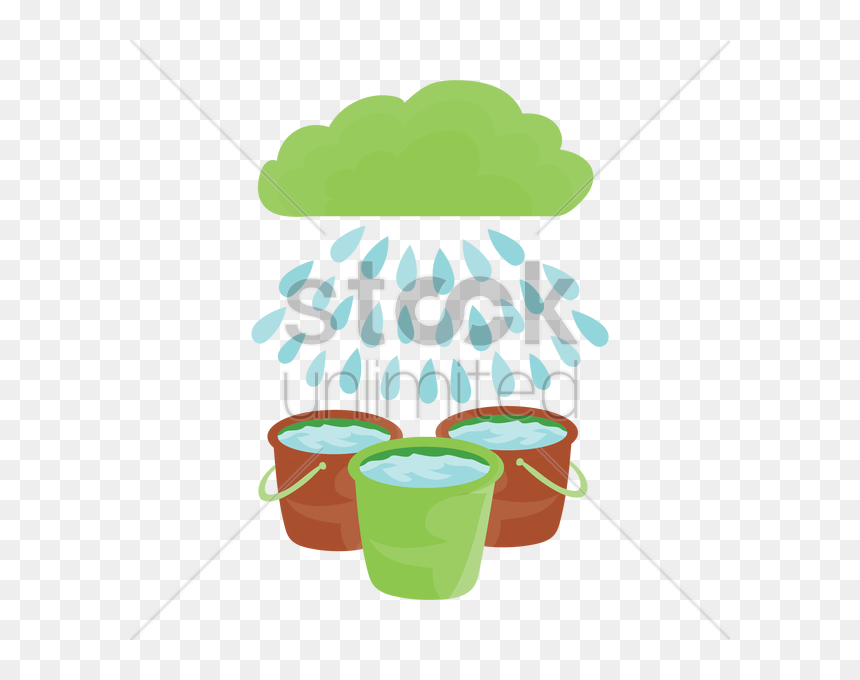 Saving Of Rain Water Vector Image Clipart Rain Bucket - Save Rain Water, HD Png Download - save water png