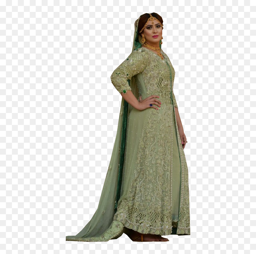 Pakistani Bridal Lehenga - Gown, HD Png Download - lehenga png