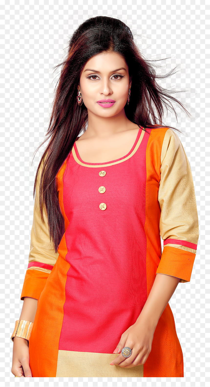 Yuri"s Multicoloured Cotton Straight Kurti , Png Download - Kurti Png, Transparent Png - kurti png