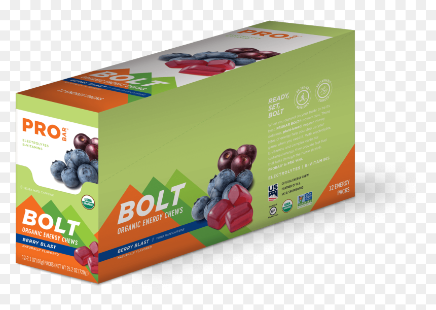 Berry Blast 12-pack"
 Class= - Probar Bolt Organic Energy Chews, HD Png Download - energy blast png