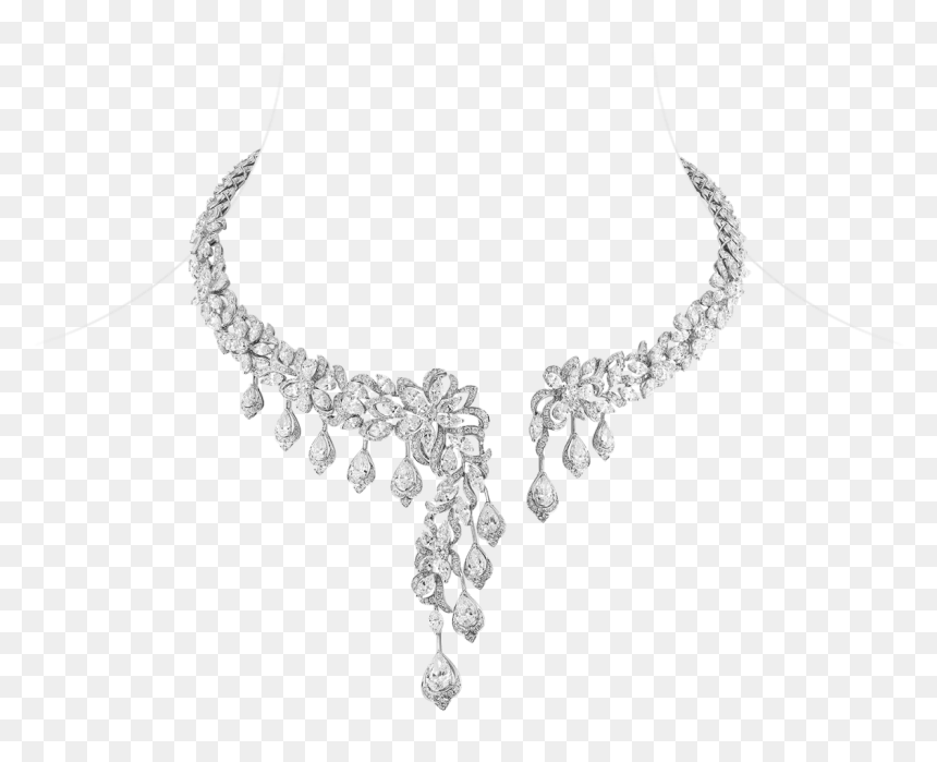 White Gold Necklace With Diamonds - Chain, HD Png Download - png jewellers necklace designs