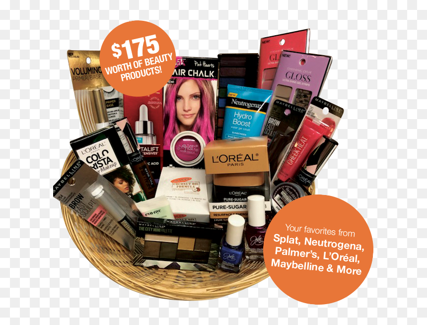 May Fbe Basket Giveaway - Gift Basket, HD Png Download - cosmetics products png