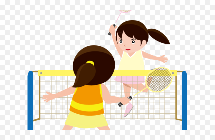 Clipart Kid Playing Basketball Image Royalty Free Library - Cartoon Playing Badminton Clipart, HD Png Download - badminton player png
