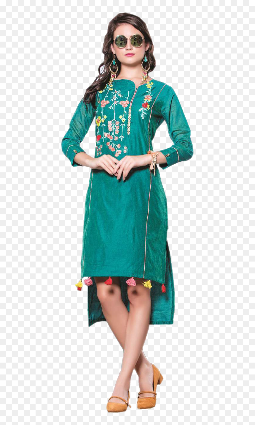 Chanderi Kurti Png Free Download - Velvet, Transparent Png - kurti png