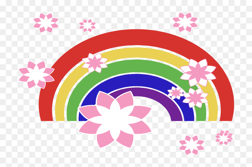 Isolated Rainbow - Clip Art, HD Png Download - colourful floral design png