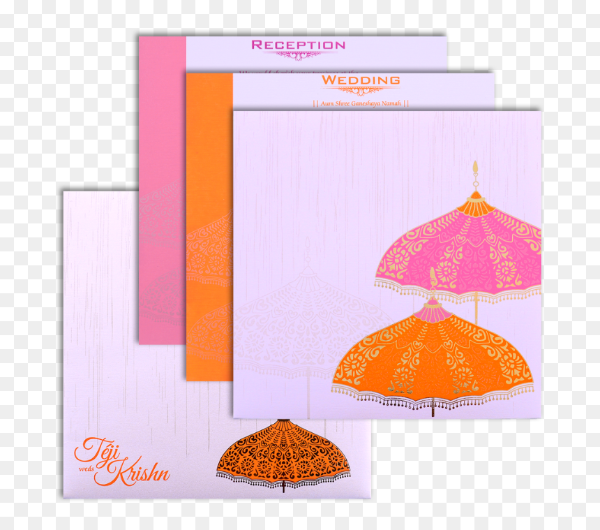 Hindu Wedding Clipart - Indian Weddind Card Unbrella Design Png, Transparent Png - hindu wedding clipart png