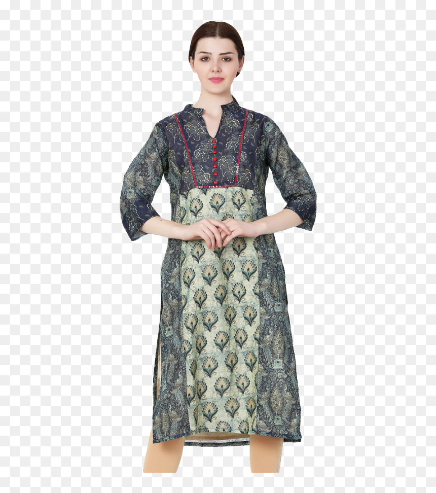Chanderi Kurti Free Desktop Background - Formal Wear, HD Png Download - kurti png