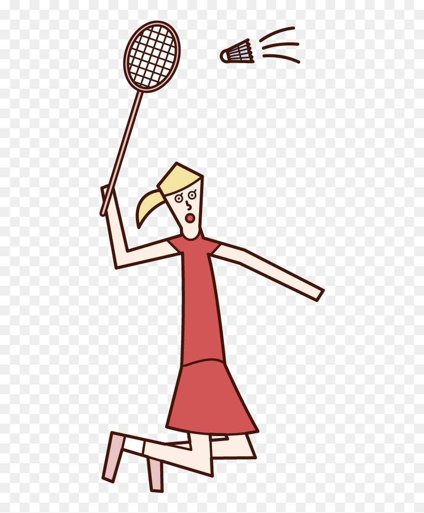 Illustration Of A Jumping Badminton Player - Badminton Player, HD Png Download - badminton player png