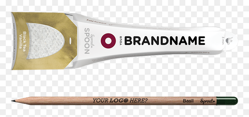 Branded Sprout Spoon And Pencil - Brush, HD Png Download - sprout png