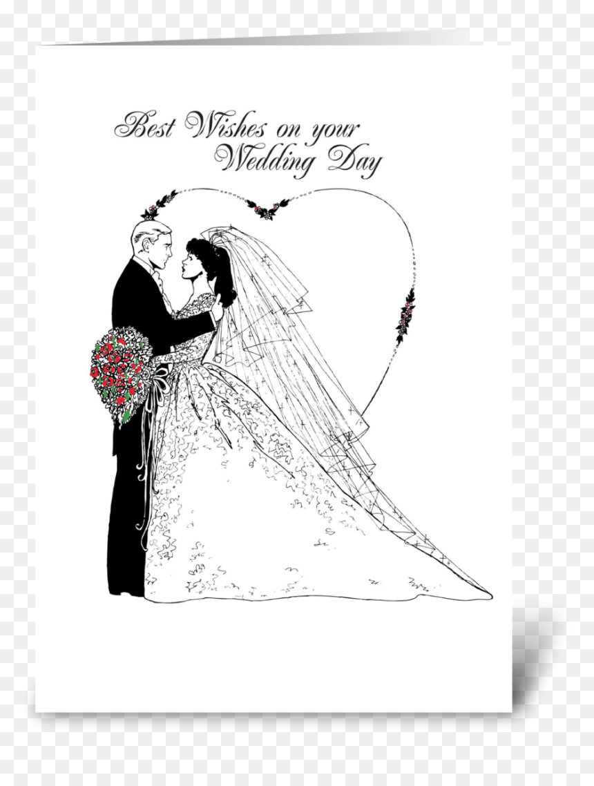 Wedding Wishes Black And White Greeting Card - Greeting Card Black And White, HD Png Download - wedding wishes png
