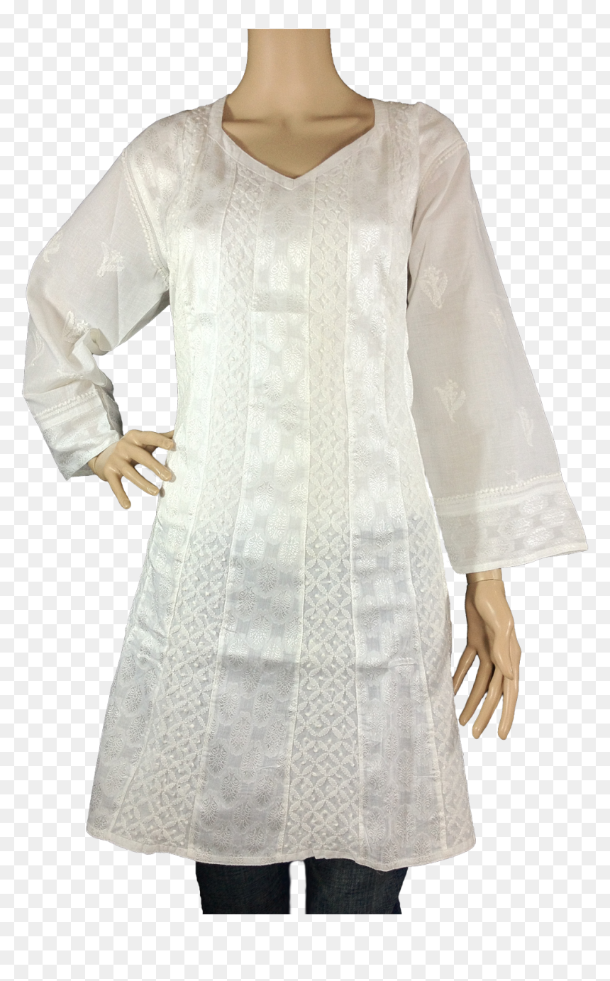 Http - //www - Chikirpolo - Kurti Fanctnwht003234 Front - Vintage Clothing, HD Png Download - kurti png