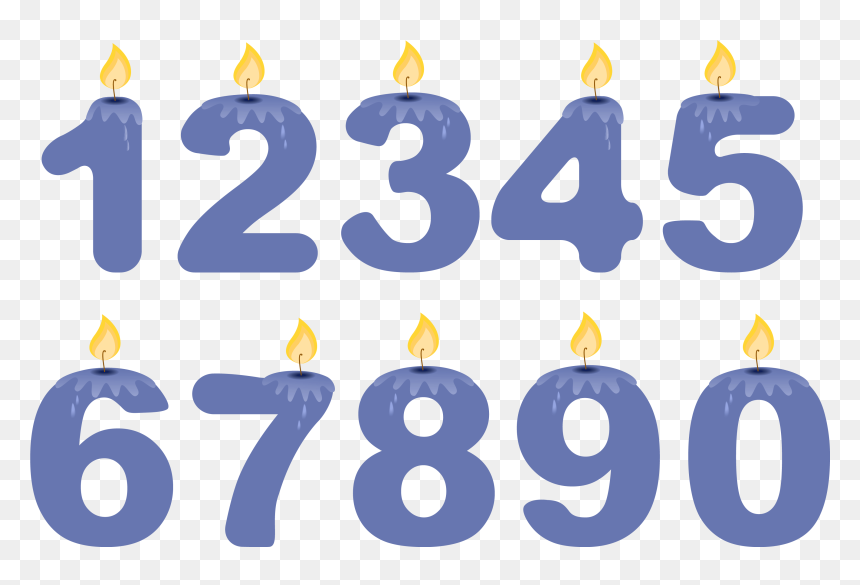 Transparent Numbers Birthday Candles Blue Png Clipartâ - Applebee's, Png Download - 1st birthday candle png