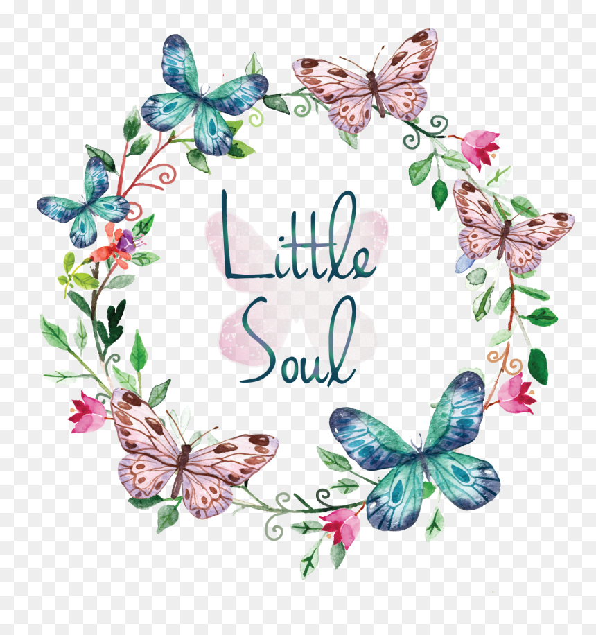 Butterfly Wreath, HD Png Download - namaste hands clipart png