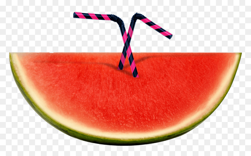 Watermelon With Straws - Watermelon, HD Png Download - watermelon juice png