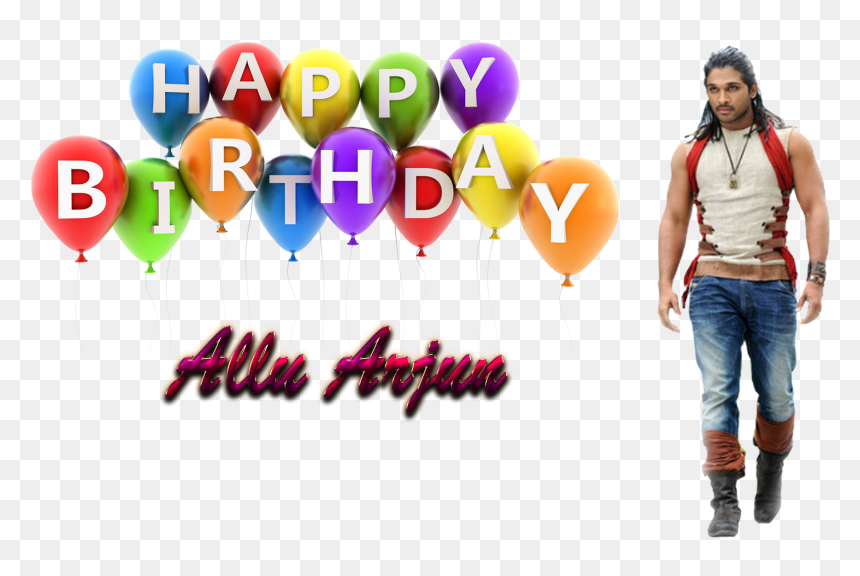 Allu Arjun Free Png - Png Happy Birthday Allu Arjun Name, Transparent Png - allu arjun png