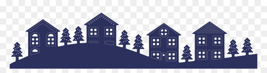 Silhouette Terraced House Neighbourhood - Houses Silhouette Png, Transparent Png - neighborhood png