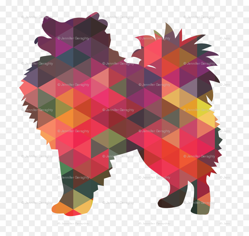 American Eskimo Geometric Pattern Multi Fabric - Geometric Pomeranian, HD Png Download - indian tricolour art png