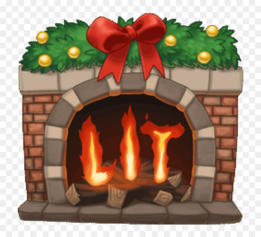 Arimoji Fireplace Fire Lit Redandgreen Bow Ribbon Redbo - Portable Network Graphics, HD Png Download - lit emoji png