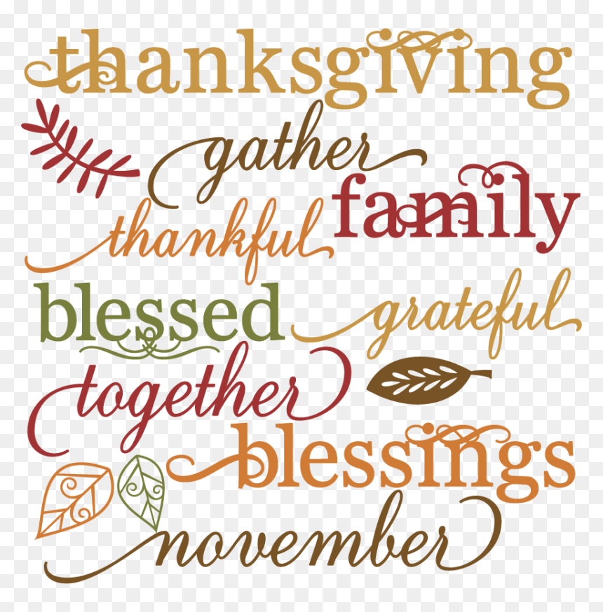 Collection Of Word - Blessed Thanksgiving Family And Friends, HD Png Download - happy thanksgiving banner png