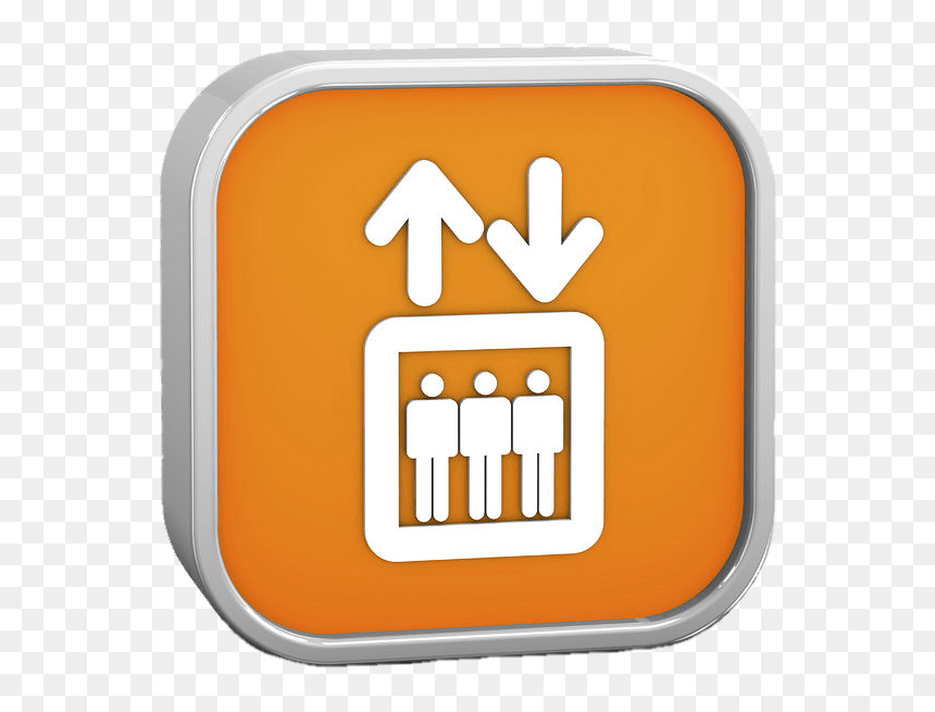 Orange Elevator Sign - Braille Sign In Elevator, HD Png Download - elevator png