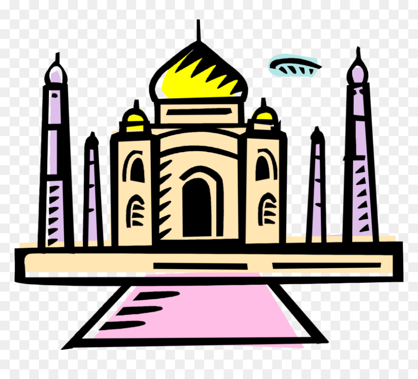 Taj Mahal Silhouette, HD Png Download - taj mahal silhouette png