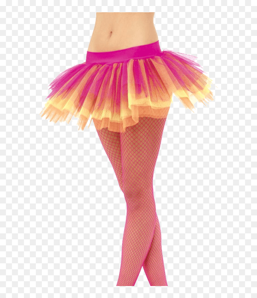 Adult Neon Multicoloured Tutu - Fishnet Stocking With Tutu, HD Png Download - tutu png