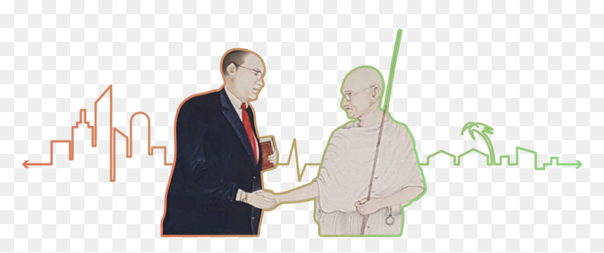 Transparent Gandhi Clipart - Mahatma Gandhi And Dr Ambedkar, HD Png Download - babasaheb ambedkar png