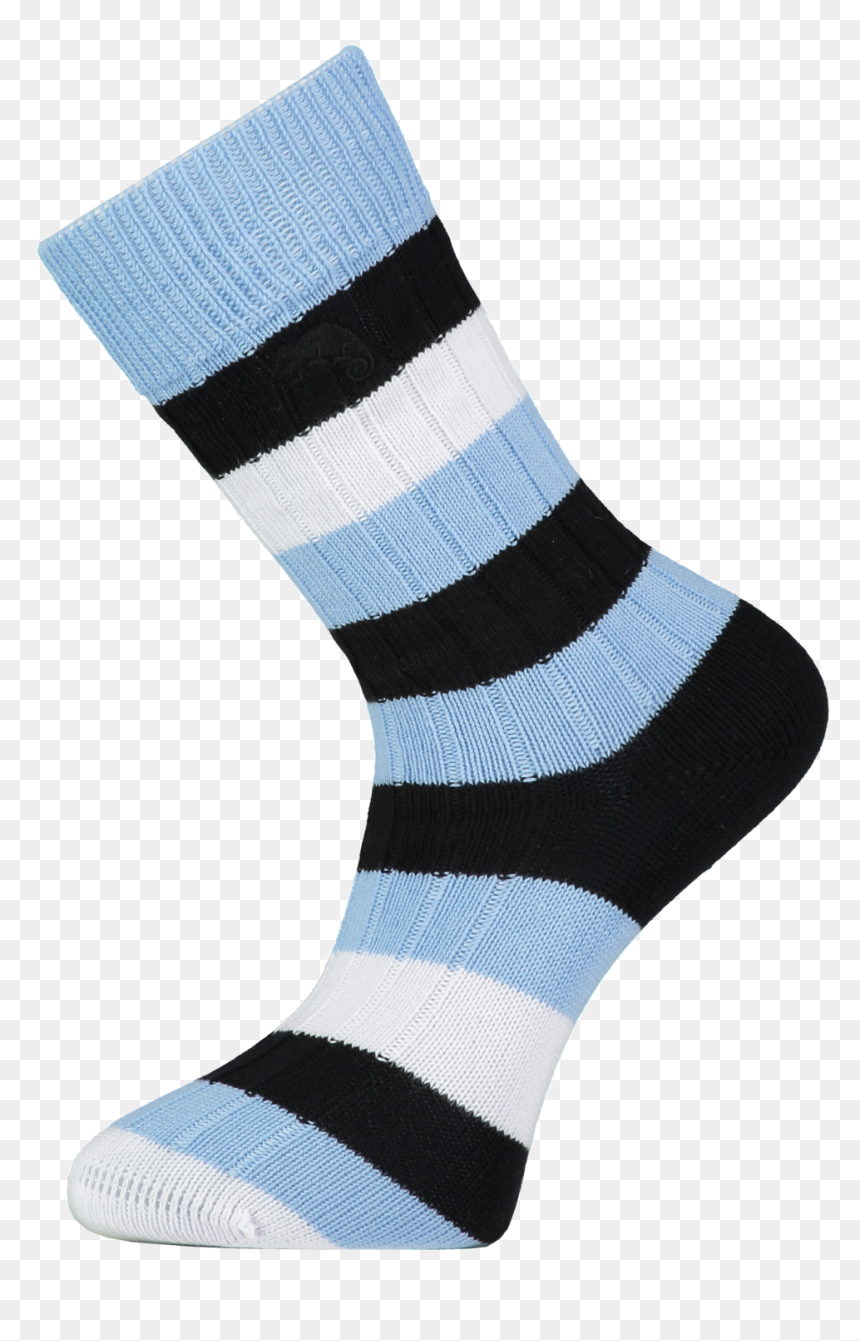 Blue, White And Black Striped Socks - Sock, HD Png Download - sock png