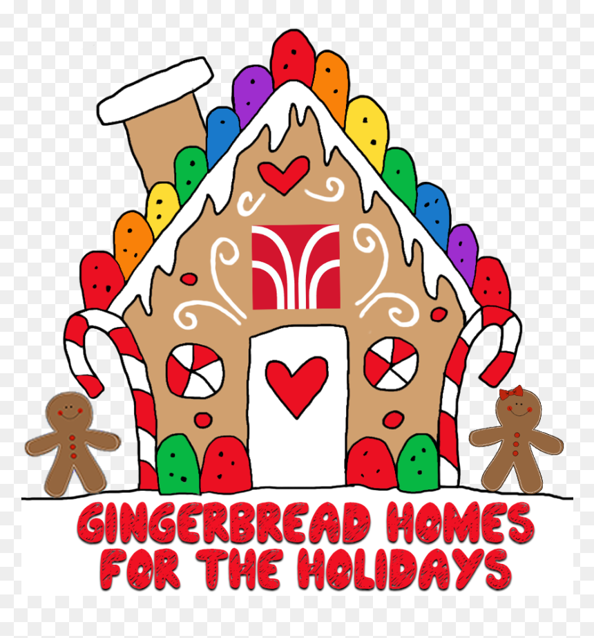 Gingerbread Homes For The Holidays Clip Free Library - Candy House Clipart, HD Png Download - gingerbread house png