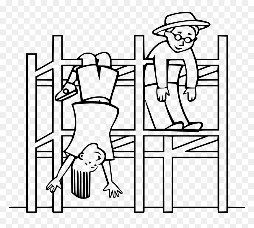 Kids On A Jungle Gym Clip Arts - Jungle Gym Clipart Black And White, HD Png Download - gym png
