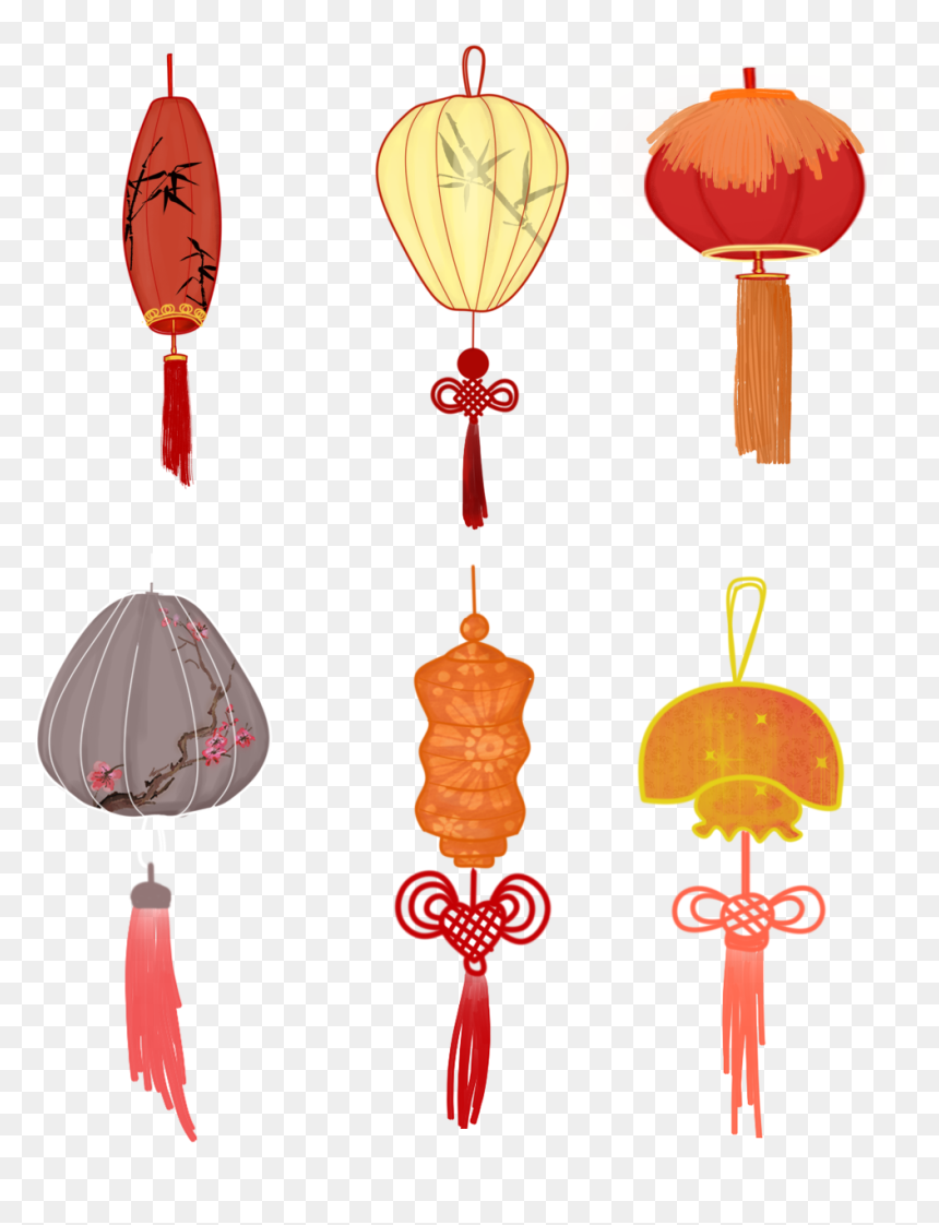 Lantern Set Illustration Tassel Chinese Knot Png And - โคม ไฟ จีน น่า รัก ๆ, Transparent Png - knot png