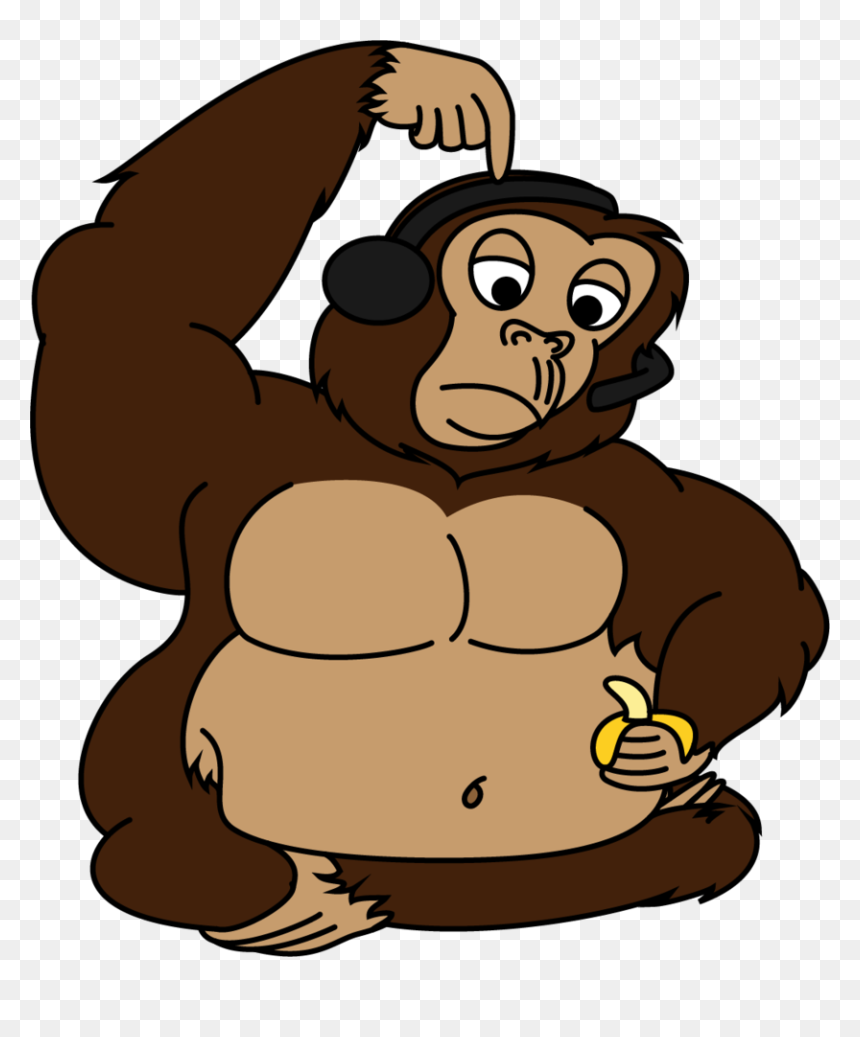 Gorilla Clip Cartoon Fat Banner Free Library - Fat Gorilla Clipart, HD Png Download - fat png